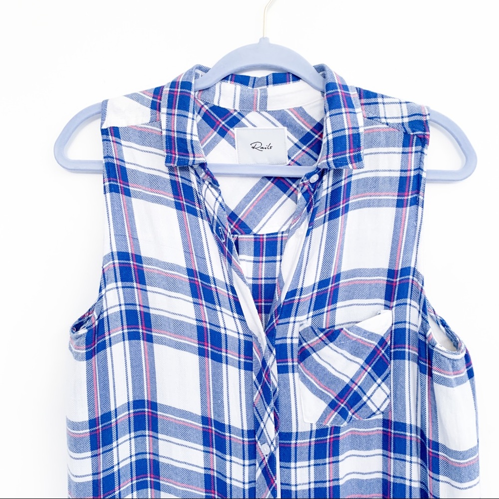 Rails Jordyn Sleeveless Tunic White/Blue/Raspberry - Picture 4 of 8
